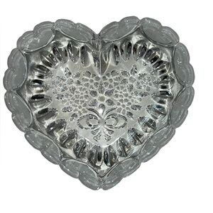 Vintage Hofbauer Byrdes lead crystal heart-shaped trinket dish